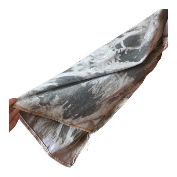 Who What Wear Tie Dye Bell Sleeve Denim Funky Mix Media Button Up Dress Small - Picture 8 of 13